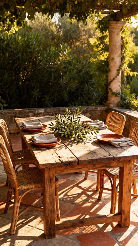 comfortable rattan chair setup