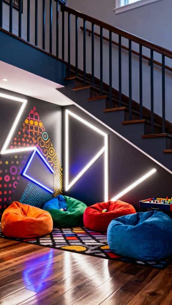 comfy beanbags and led lights