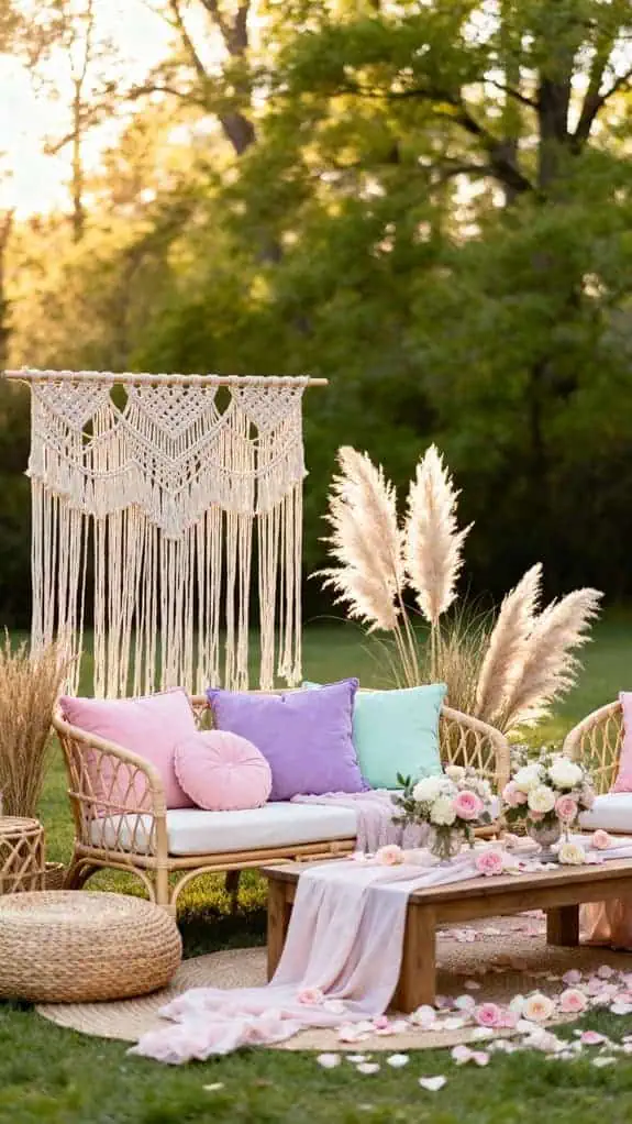 cozy boho outdoor lounge