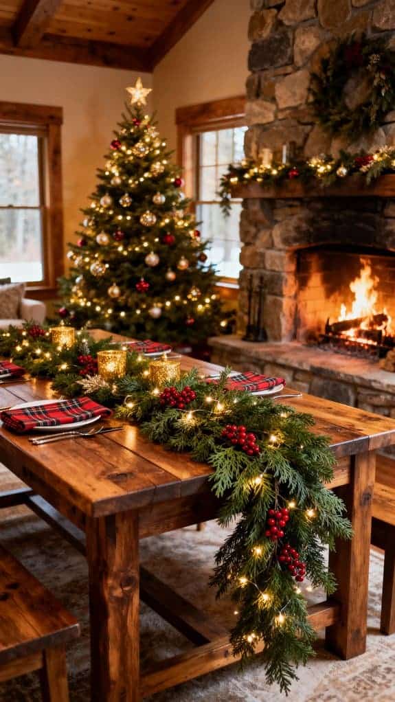 cozy cedar garland centerpiece