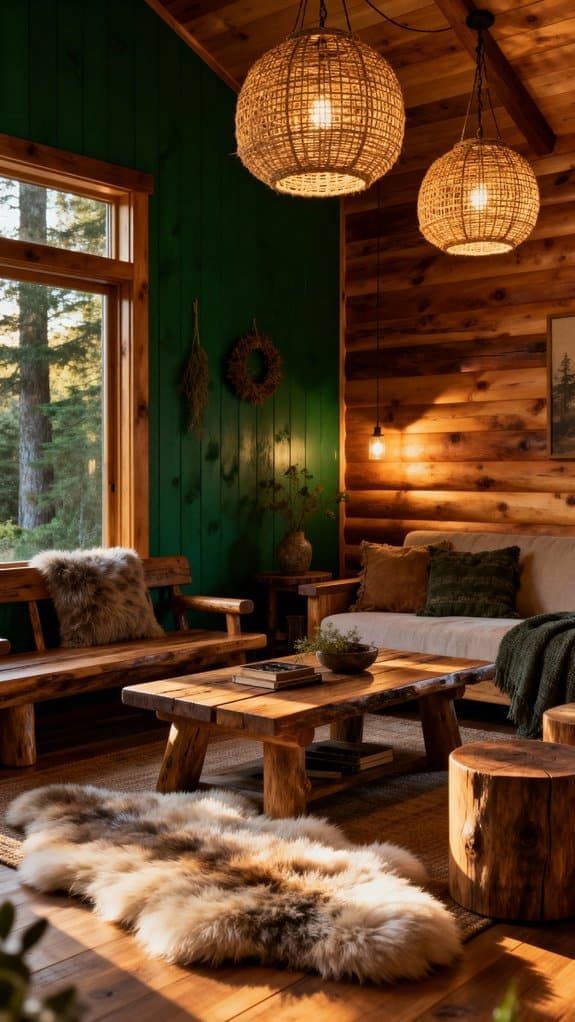 cozy cedar paneled retreat