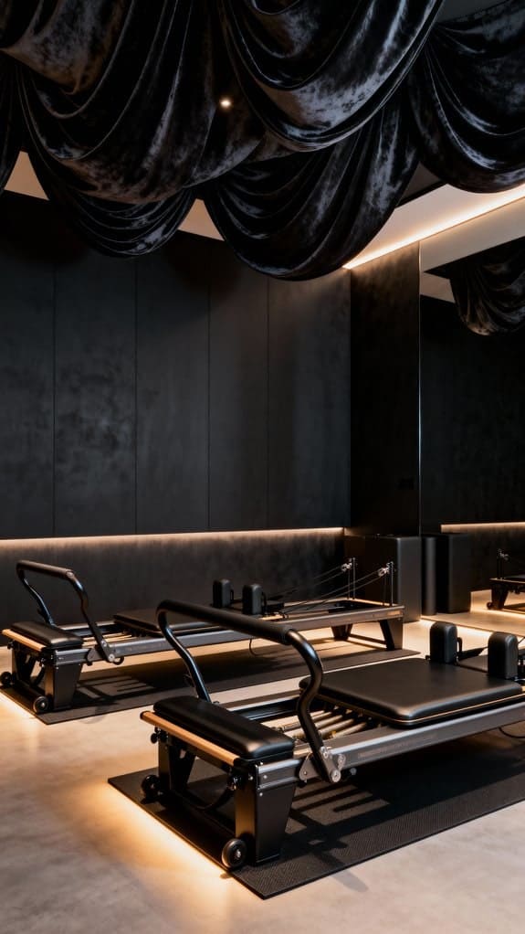 cozy charcoal pilates studio