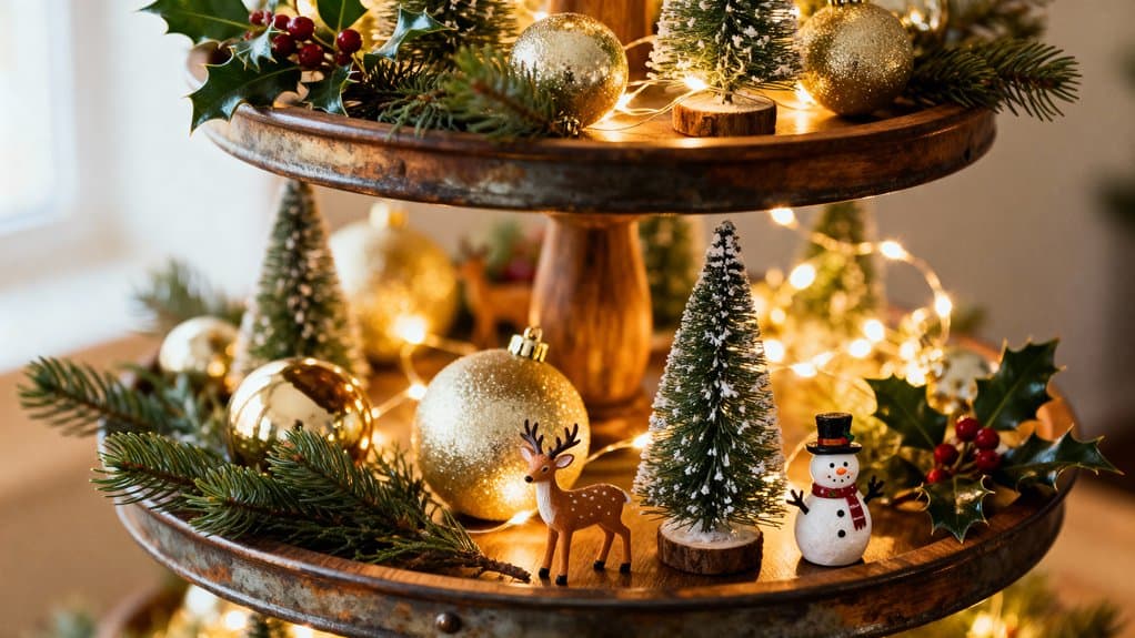 cozy christmas tiered tray ideas