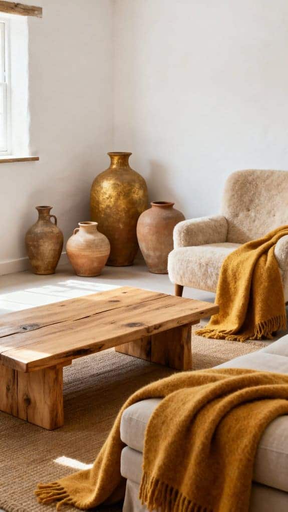 cozy clay vase accents