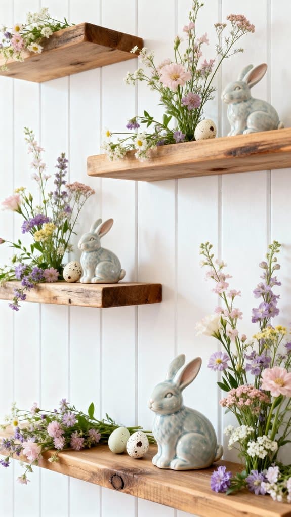 cozy easter decor display