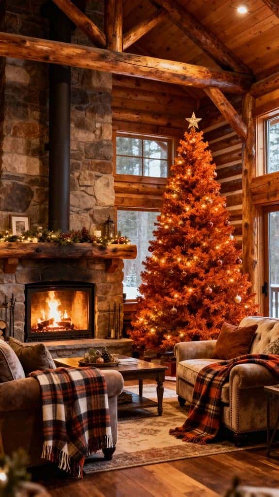 cozy festive cabin atmosphere