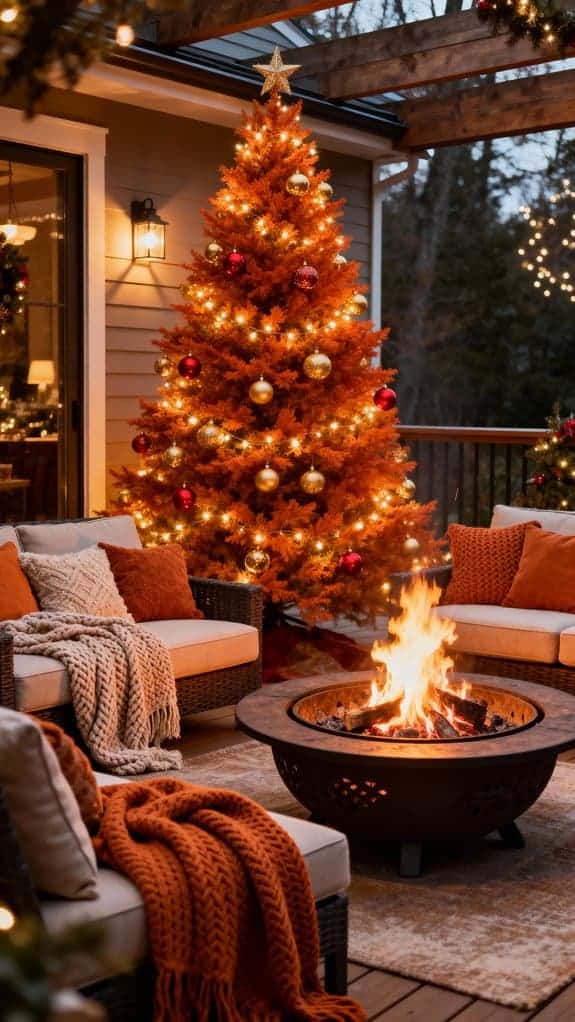 cozy festive outdoor gathering
