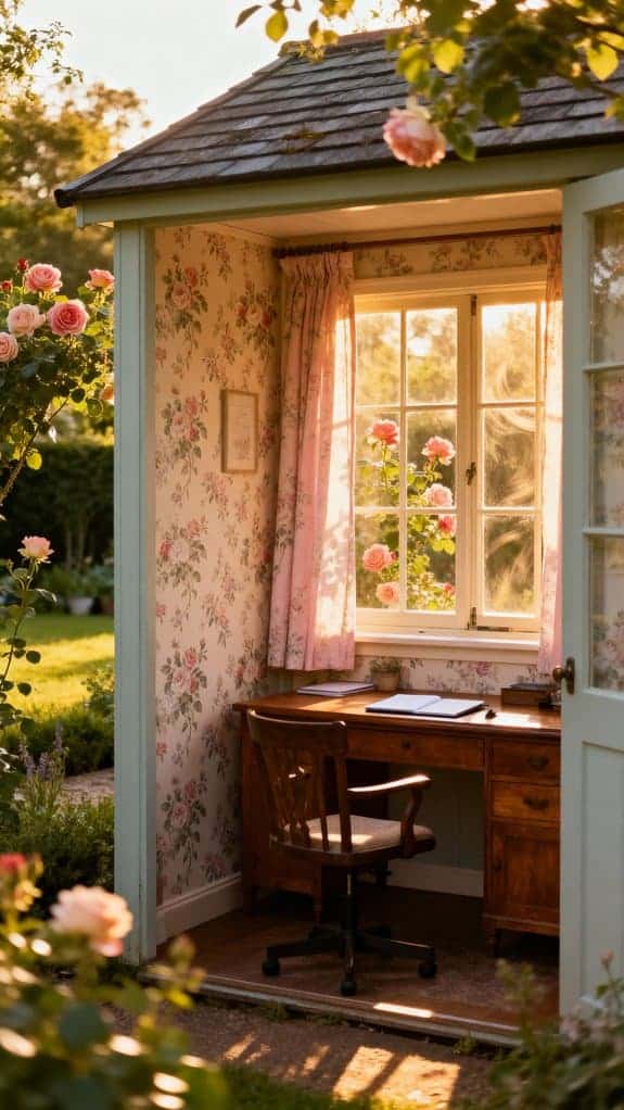 cozy floral garden office