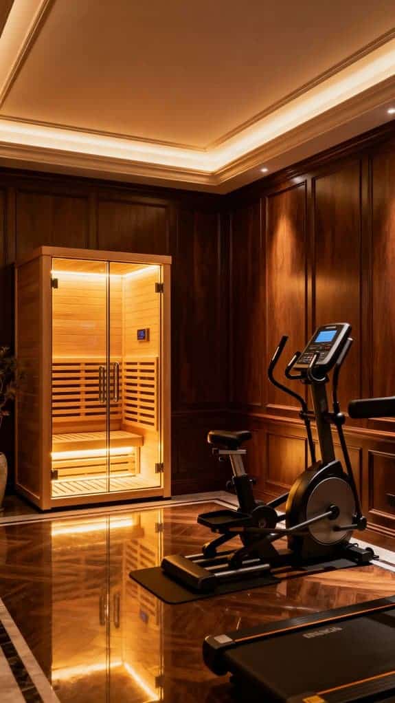 cozy infrared sauna gym