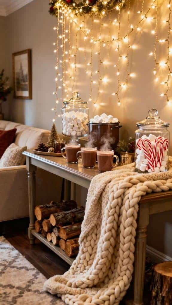 cozy living room cocoa station
