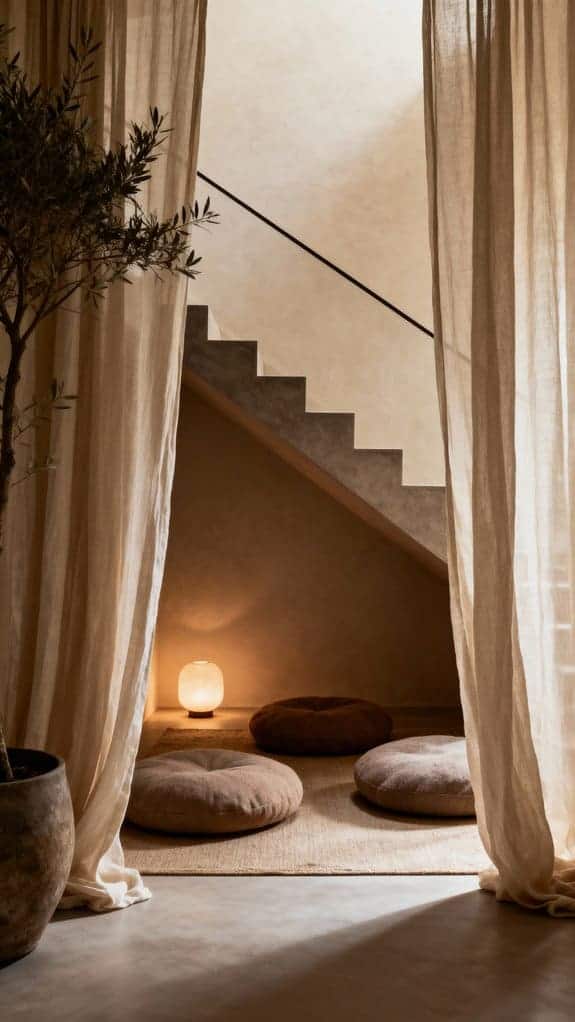 cozy meditation nook space