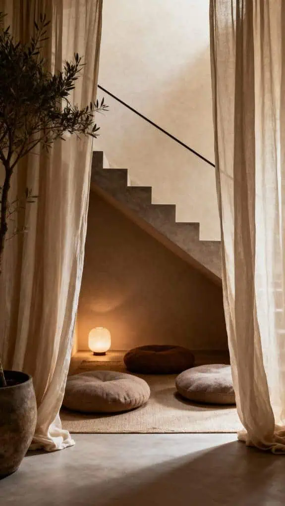 cozy meditation nook space
