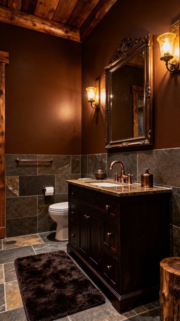 cozy mountain lodge bathroom
