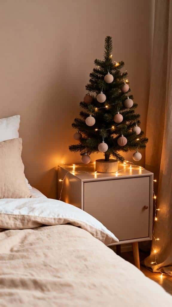 cozy nightstand tree decor
