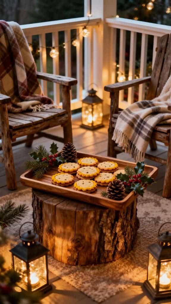 cozy porch with cookies