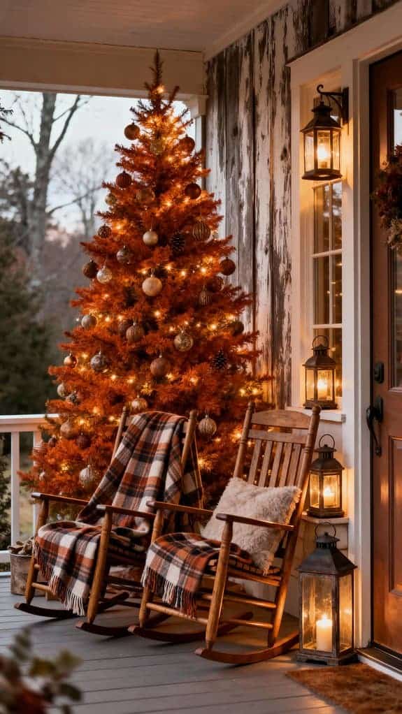 cozy porch with vibrant decorations