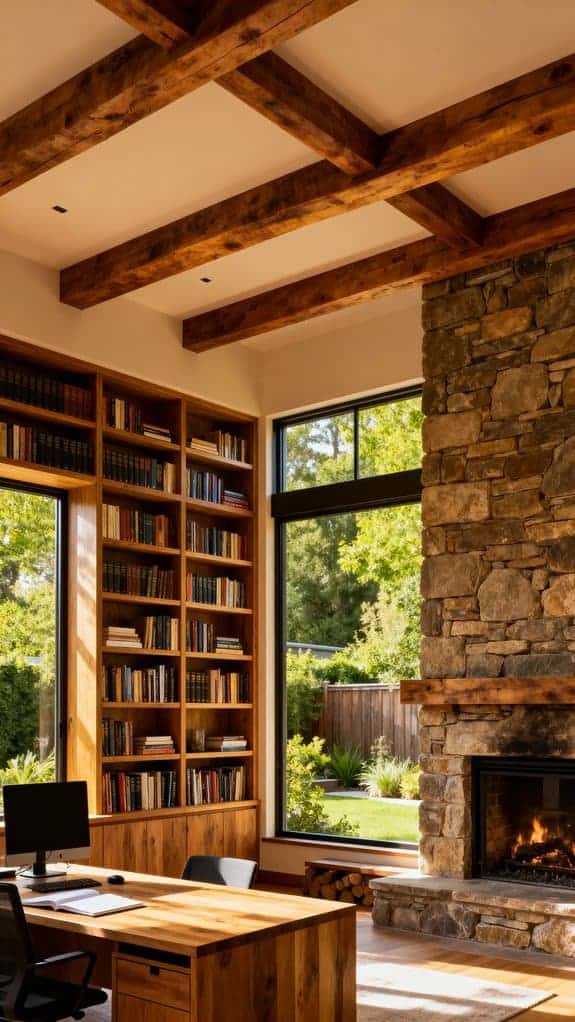 cozy rustic cabin office