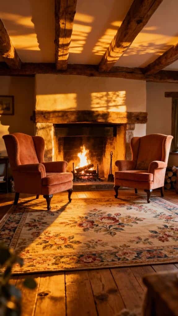 cozy rustic cottage lounge