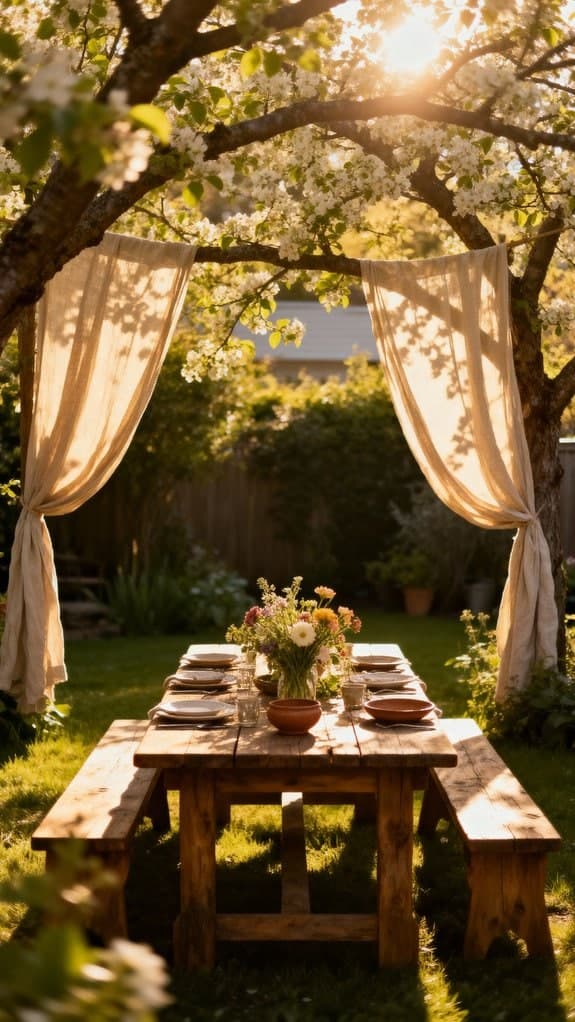 cozy rustic garden table