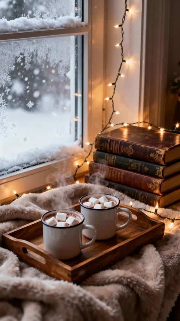 cozy snowy window nook