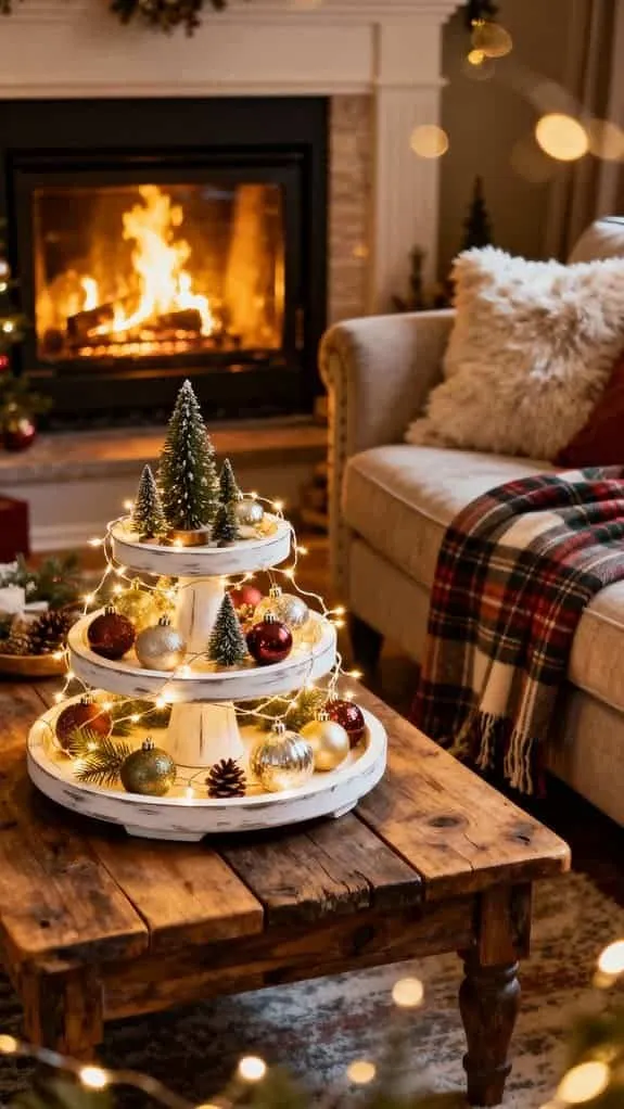 cozy tiered tray display