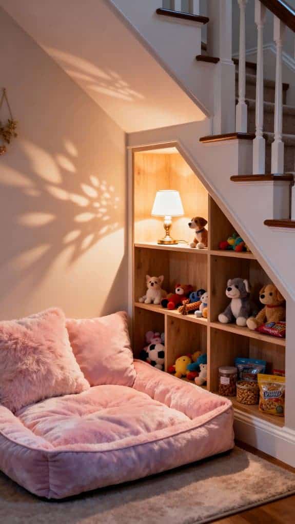 cozy under stairs pet sanctuary