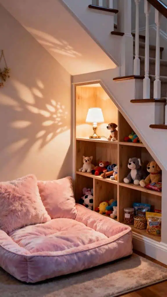 cozy under stairs pet sanctuary
