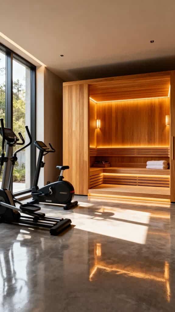 cozy wooden wall sauna