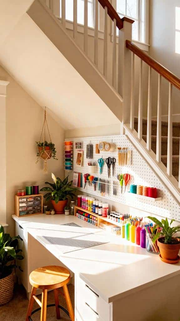 creative storage under stairs