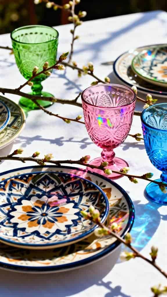 eclectic table with nature