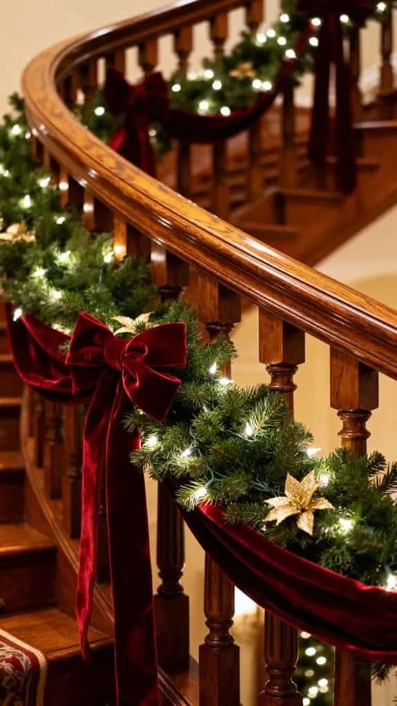 elegant garland and twinkle lights
