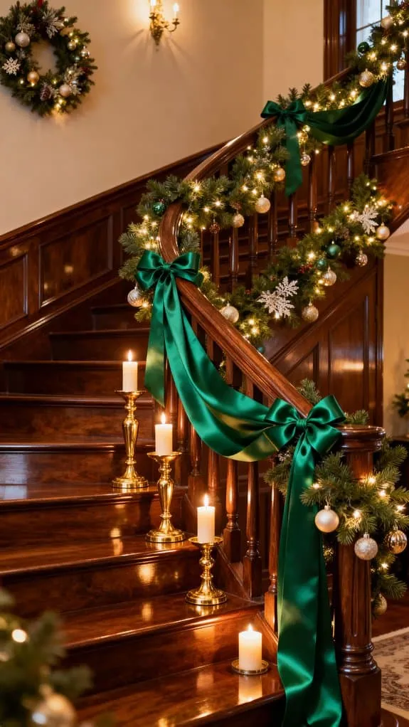 elegant holiday staircase decor