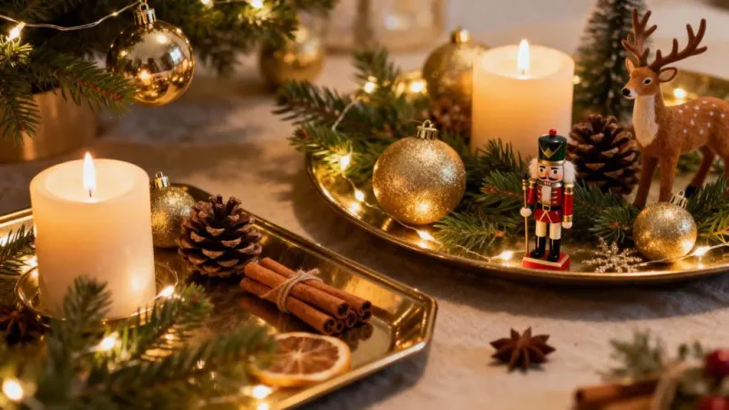 festive christmas tray decorations