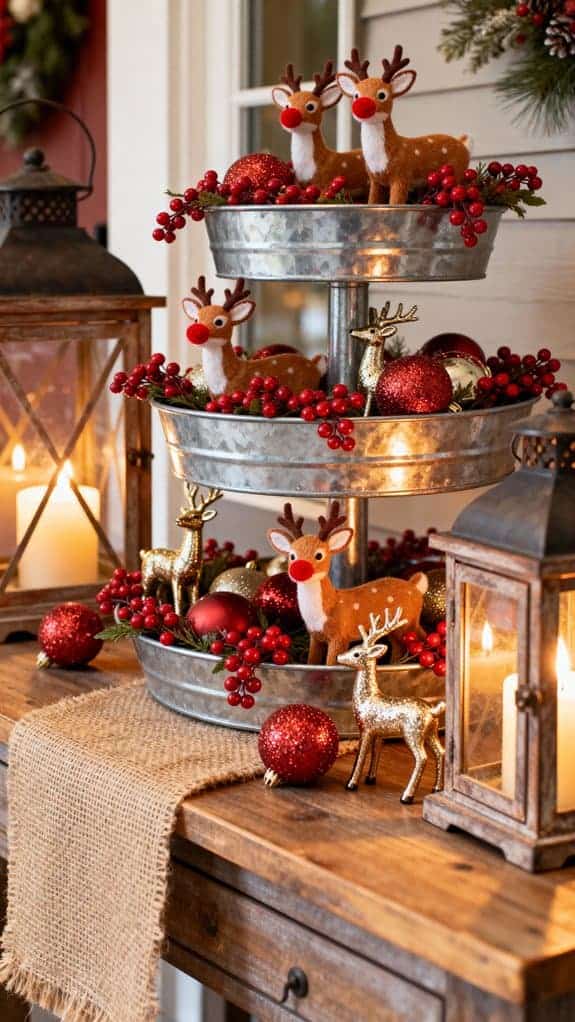 festive entryway table decor