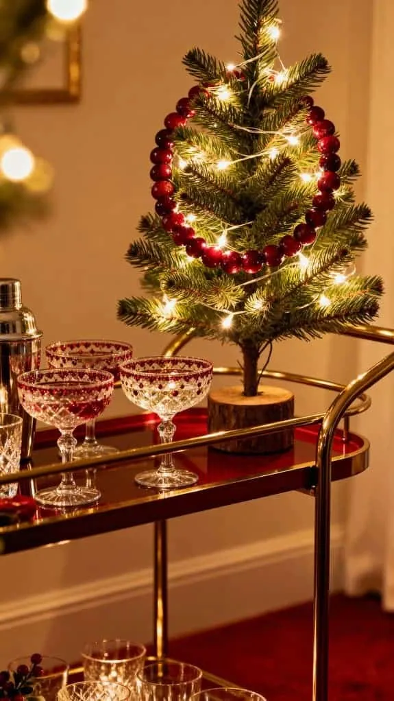 festive mini tree cart