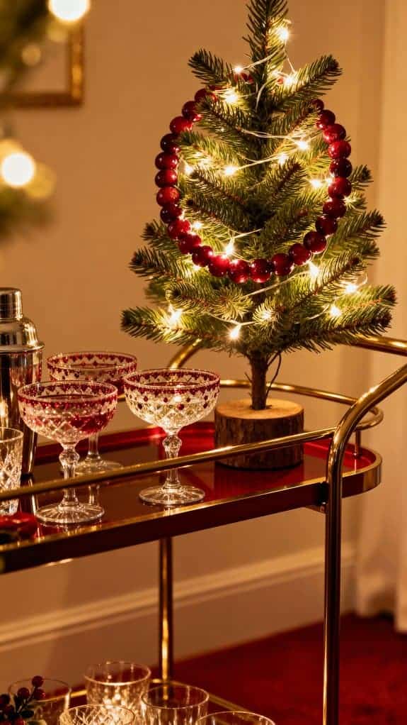 festive mini tree cart