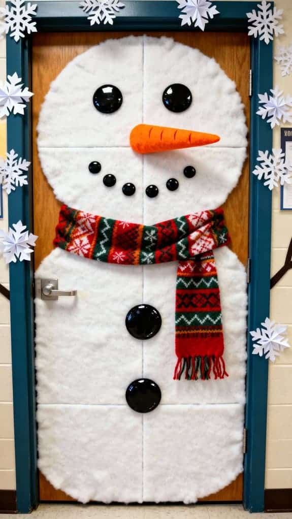festive snowman door decor