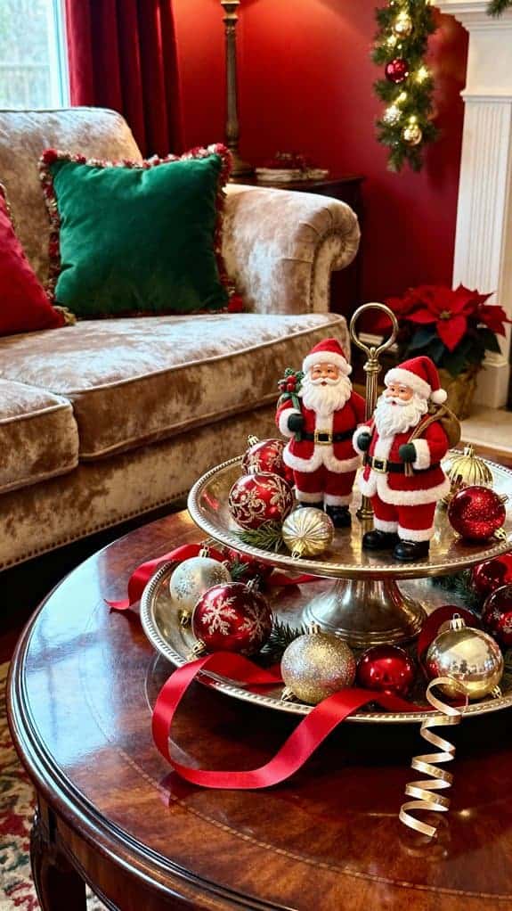 festive tiered tray display