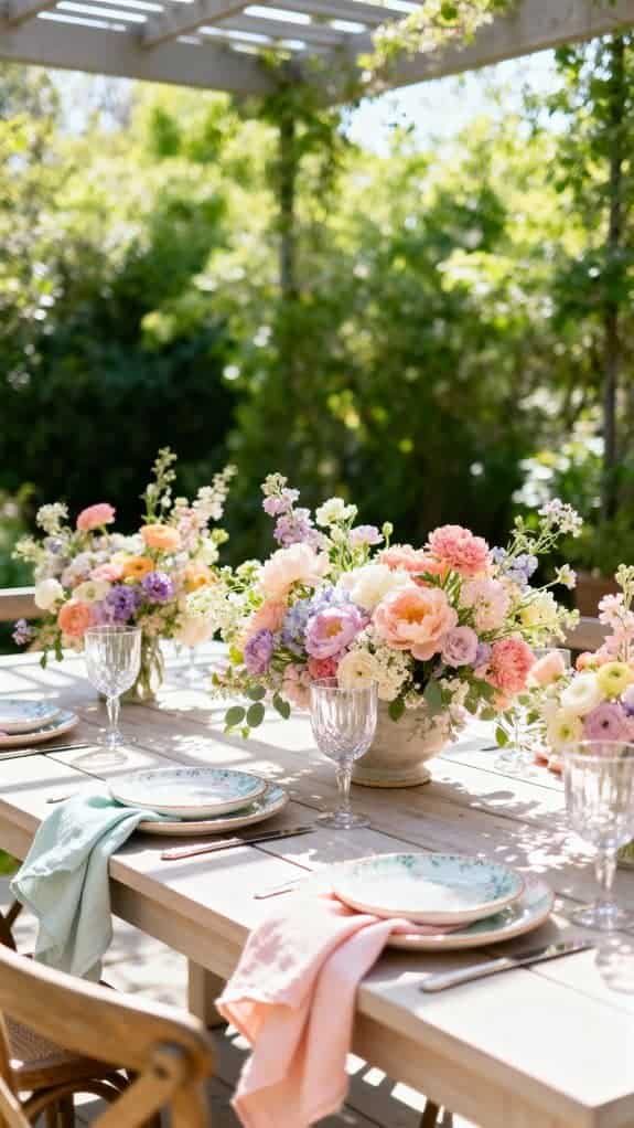 floral outdoor patio table