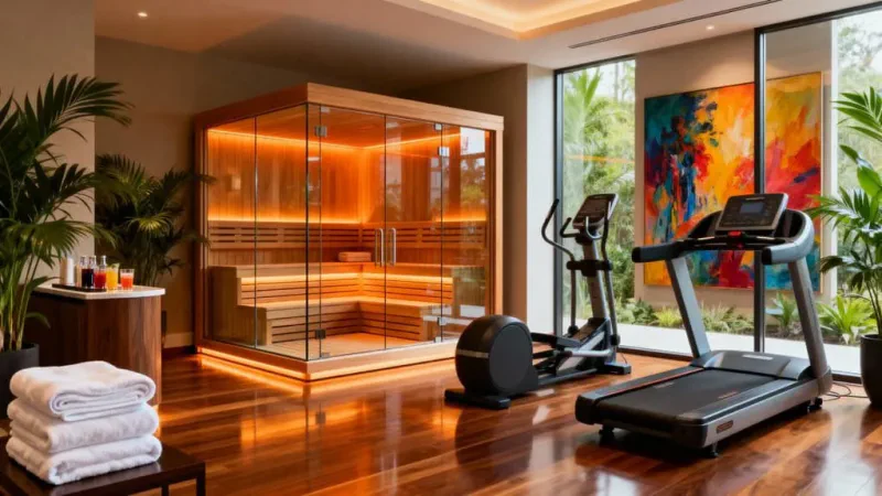 home gym sauna ideas