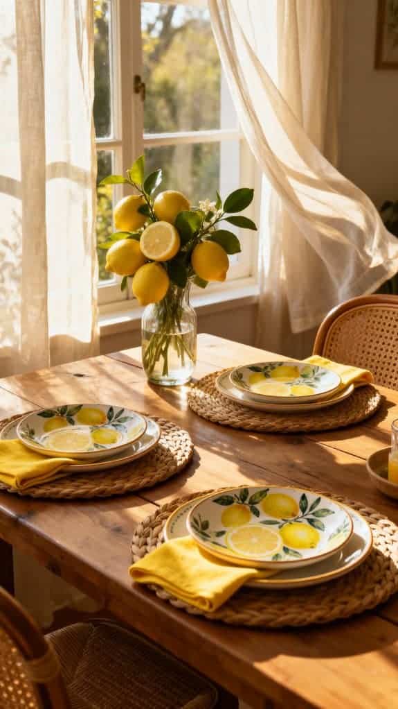 lemon themed cheerful breakfast decor