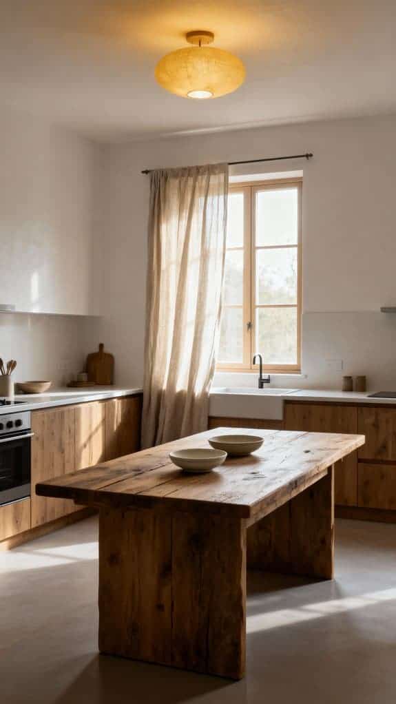 linen curtains and soft lighting