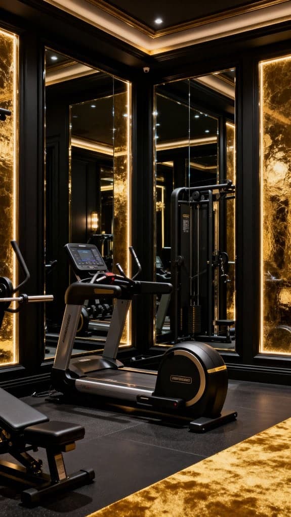 luxe black and gold gym
