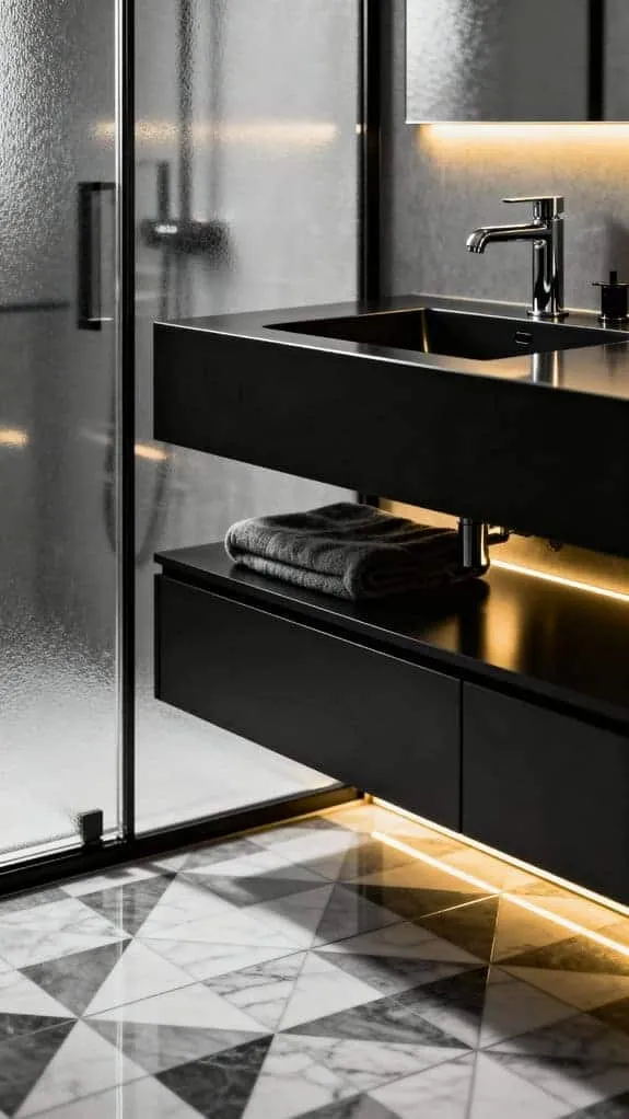 luxurious graphite bathroom escape