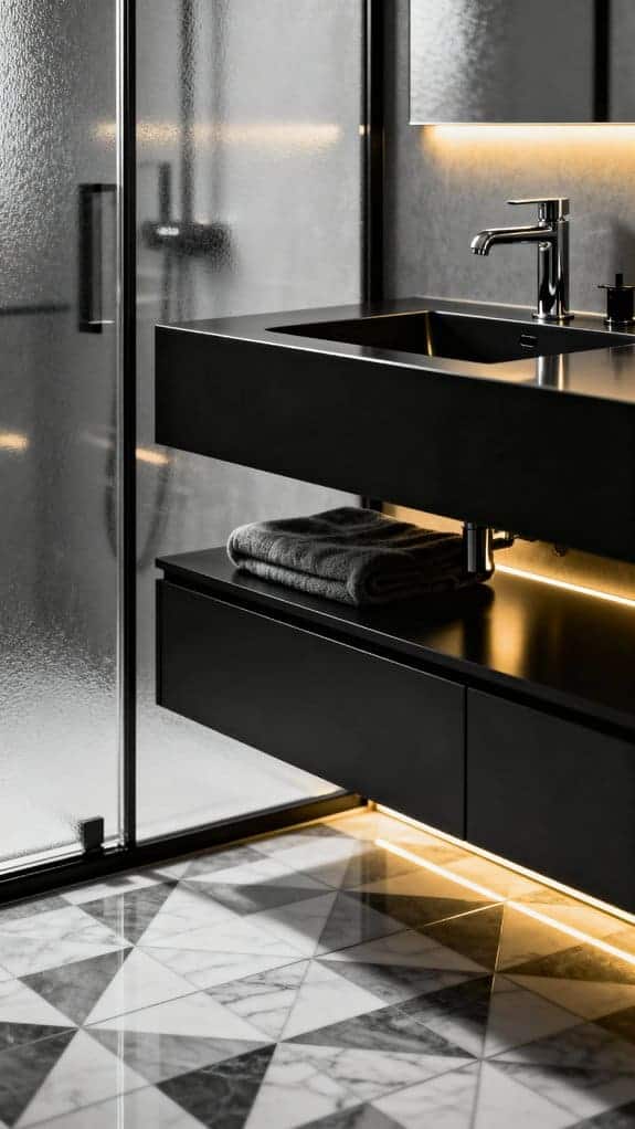 luxurious graphite bathroom escape