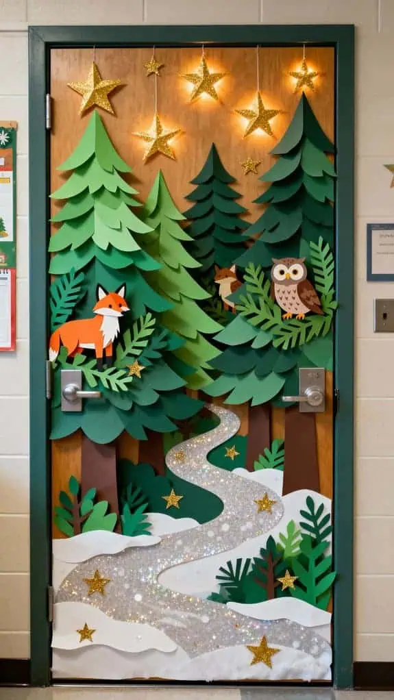 magical christmas forest door