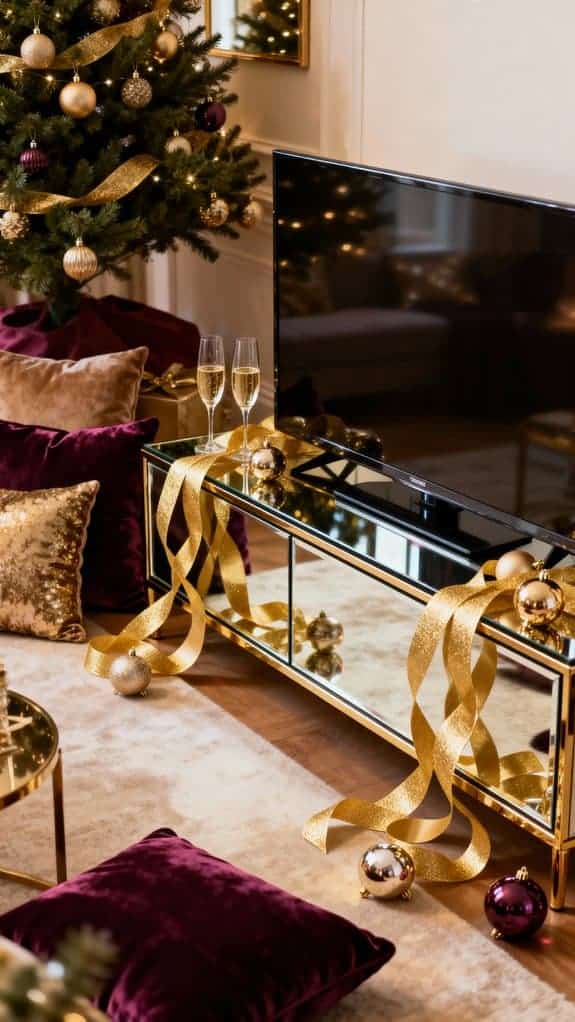 mirrored tv stand elegance