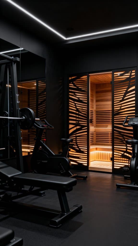 modern fitness with sauna