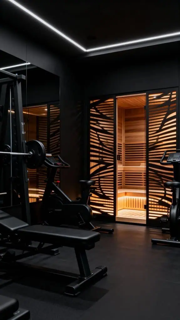 modern fitness with sauna