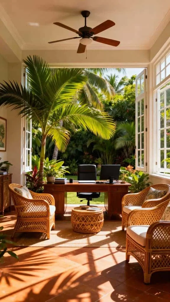 relaxed tropical workspace vibes
